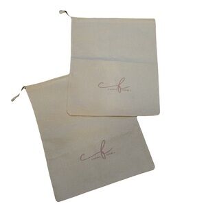 Carrie Forbes Two (2) Tan Drawstring Dust bag Garment bags Lightweight Material